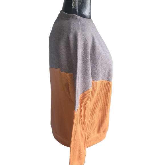 Tickled Teal Colorblock Gray and Copper Sweater XL - Picture 3 of 6